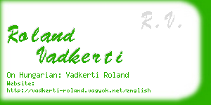 roland vadkerti business card